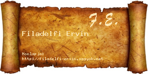 Filadelfi Ervin névjegykártya
