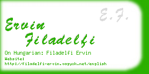 ervin filadelfi business card